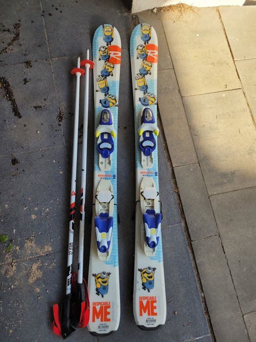 Narty dziecięce Rossignol 104 cm + kijki GRATIS | Minionki