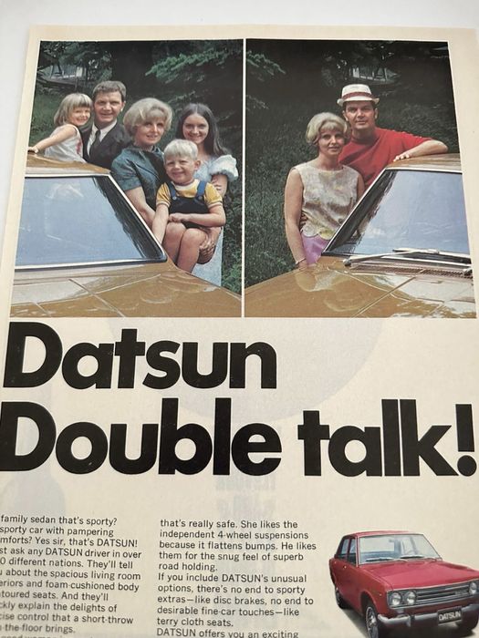 Anúncio Vintage Datsun anos1600/1970s