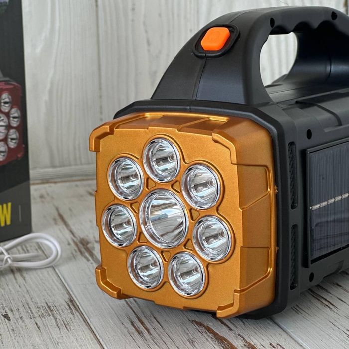 Ручний світлодіодний ліхтар-повербанк на сонячній батареї HB-2678  38W