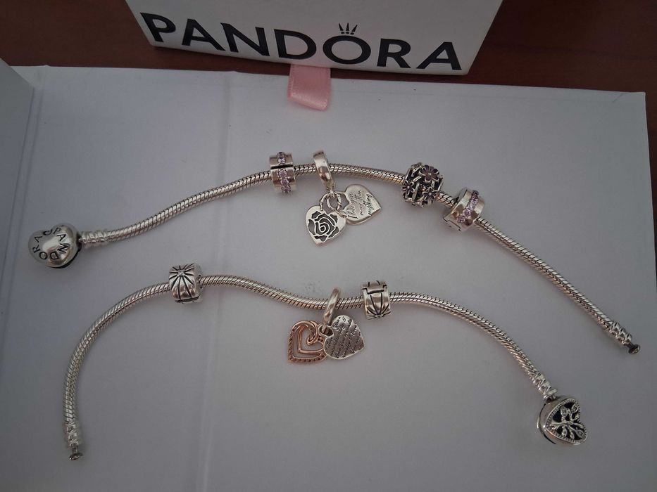 Pulseiras pandora com oferta de anel de prata