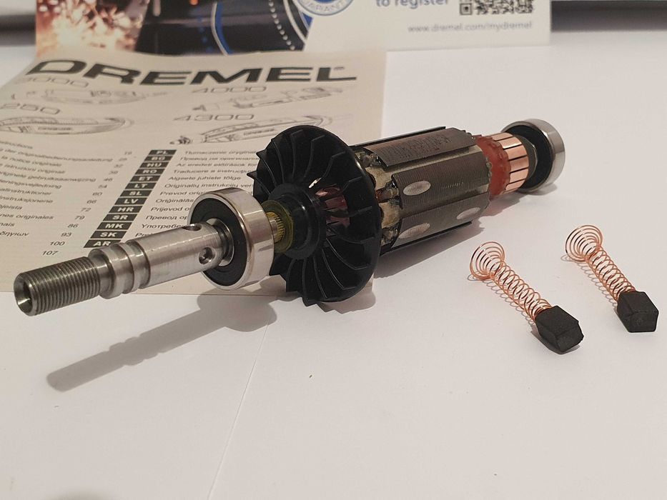 Wirnik twornik +szczotki do DREMEL 3000 miniszlifierka Nowe oryginal