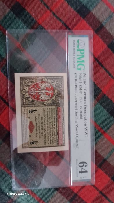 Zestaw 3 banknotów.Wysokie noty.1/2 marki.1 marka.2 marki.PMG