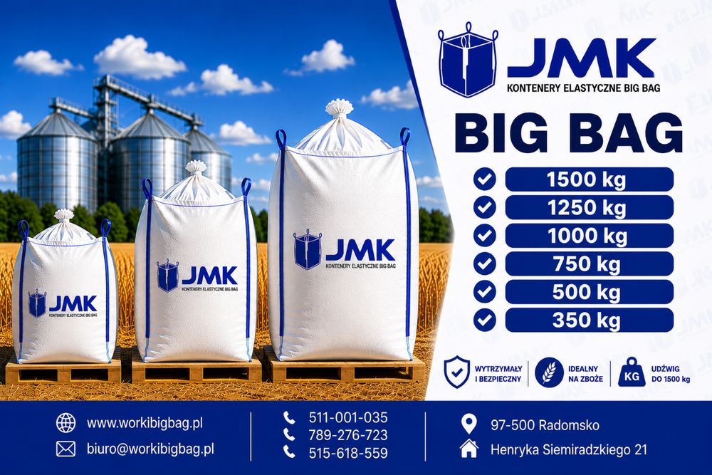 Worki Big Bag Bagi duze ilosci bigbag 90/100/150 Wysylka cala Polska