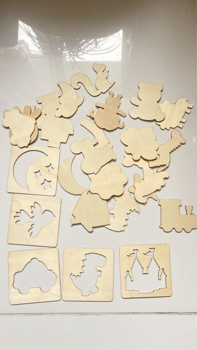 Трафарет для рисование дерянный детская игрушка расскраска пазл развив