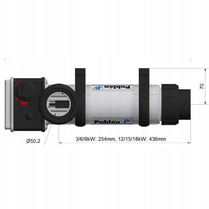 Markowa GRZAŁKA PAHLEN Aqua Compact 3.0 kW | Grzalka do basenu 3kW | Piec elektryczny do balii ogrodowej | Ogrzewanie wody elektryczne jacuzzi balii