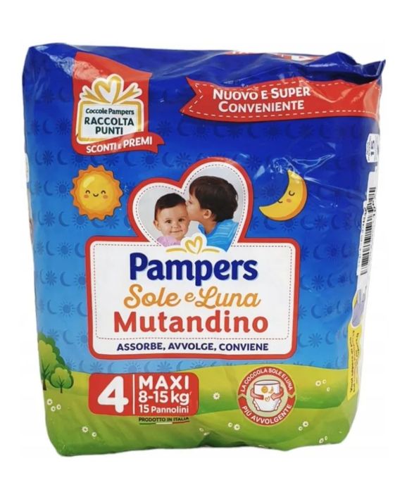 PAMPERS Pants Pieluchomajtki Rozmiar 4 (8-15kg) 15 szt. dzień na noc