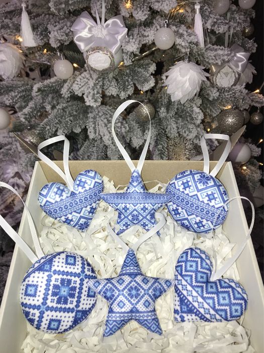 Новорічні іграшки Вишиванка Українські Патріотичні фетр Ручна робота