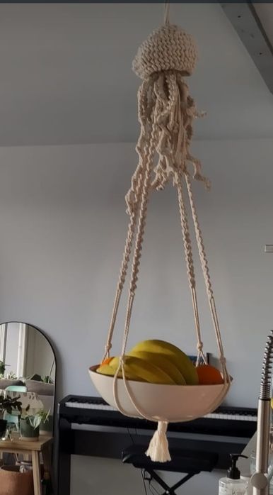 Fruteira suspença em macramé Medusa