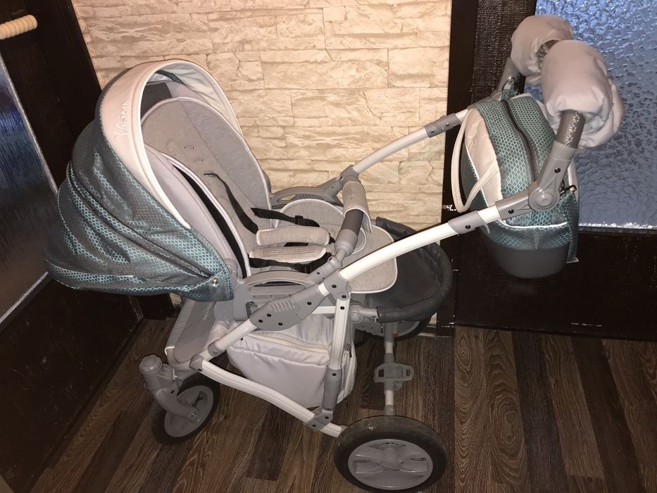 Wózek 2w1 Turkusowo-szary Camarelo Łódź lekki, również dla wysokich