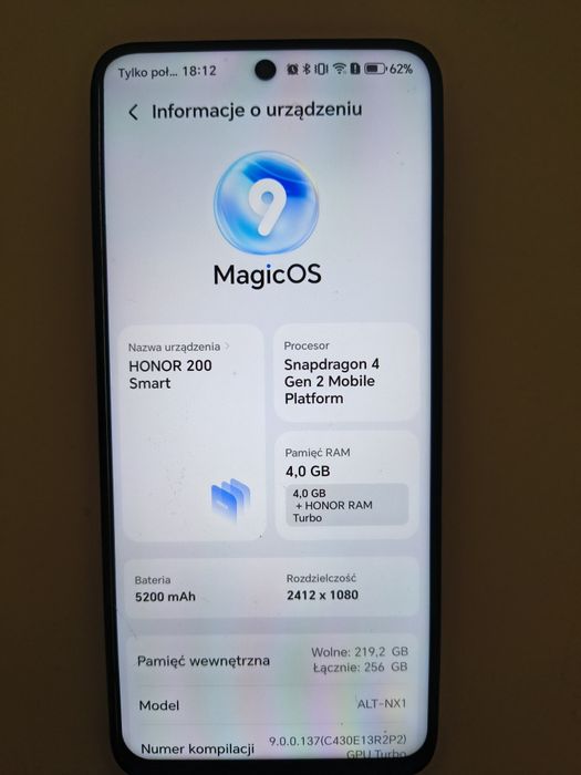 Honor Smart 200 telefon smartfon