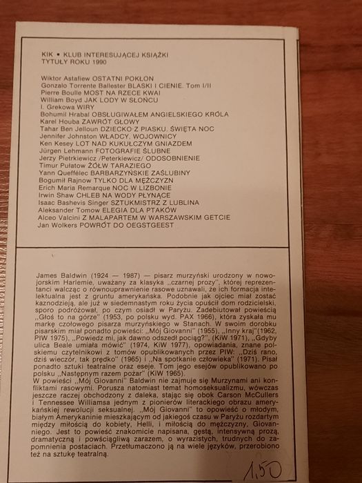 James Baldwin Mój Giovanni,  Aadu Hint Być sobą