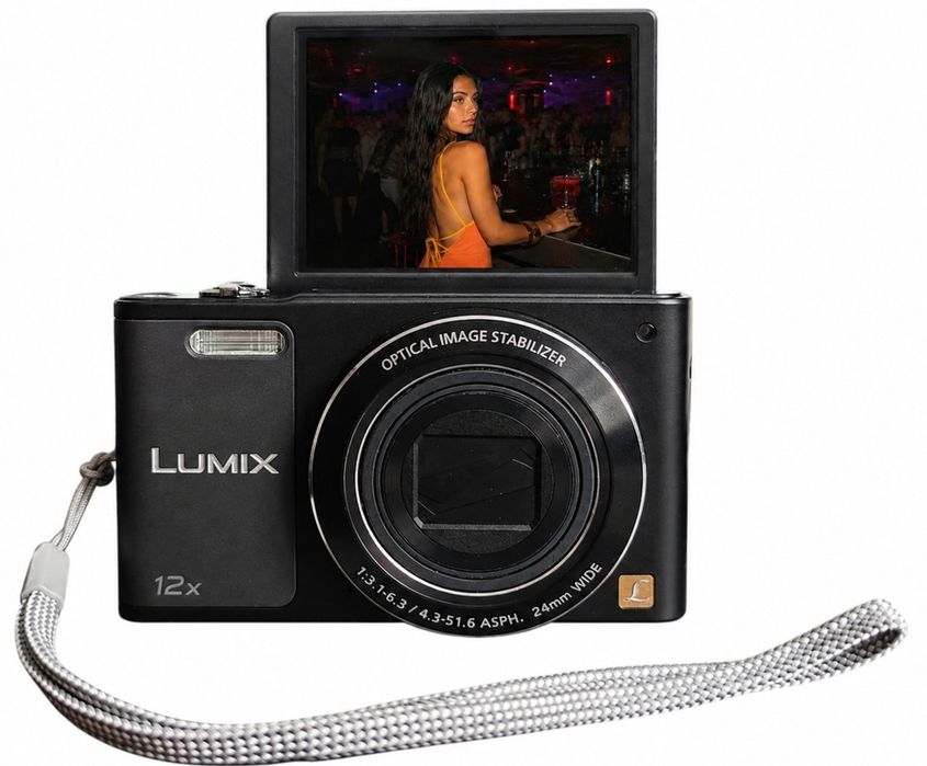 Panasonic Lumix DMC-SZ10 – Czarny | 16 MP | 12x Zoom | Obkręcany ekran | y2k g7x ixus cyber-shot w830