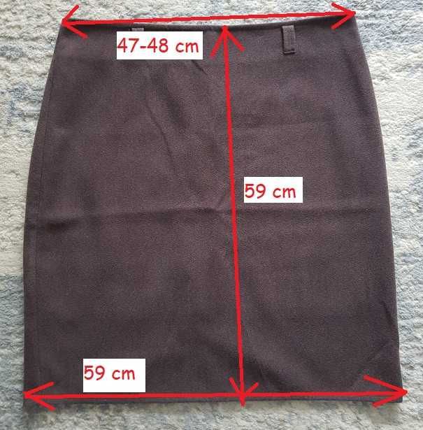 Spódnica XL - 48 -wymiary na zdj -ciemny fiolet, grubsza