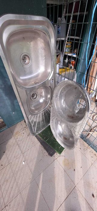 3 bancas de lavar louca em inox