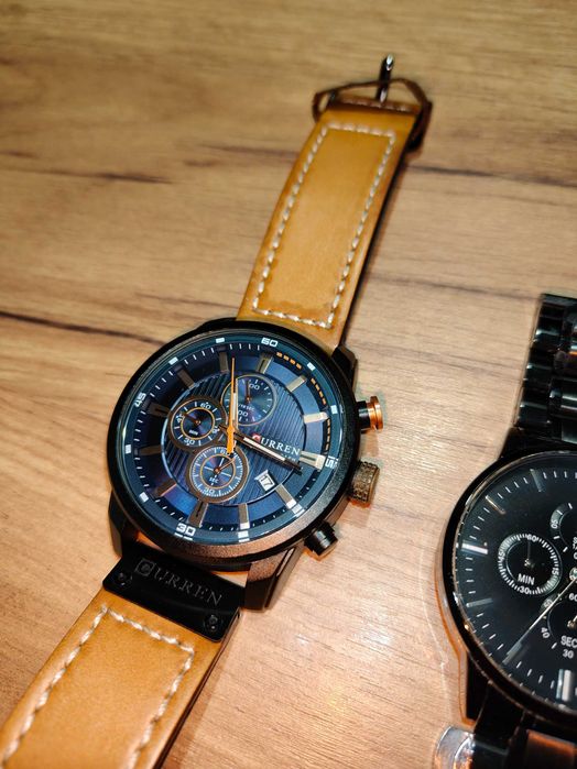 Zegarek męski x2 Curren na pasku + Nibosi bransoleta używane