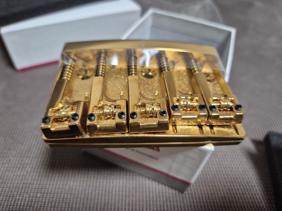 Schaller High Mass 5 String Bass BRIDGE  Rollers Badass Gold бридж бас