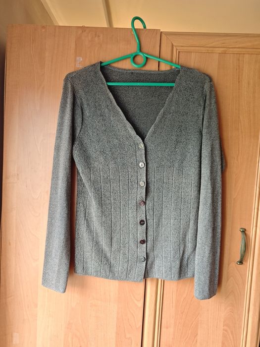 Sweter z bawełny rozmiar M szary