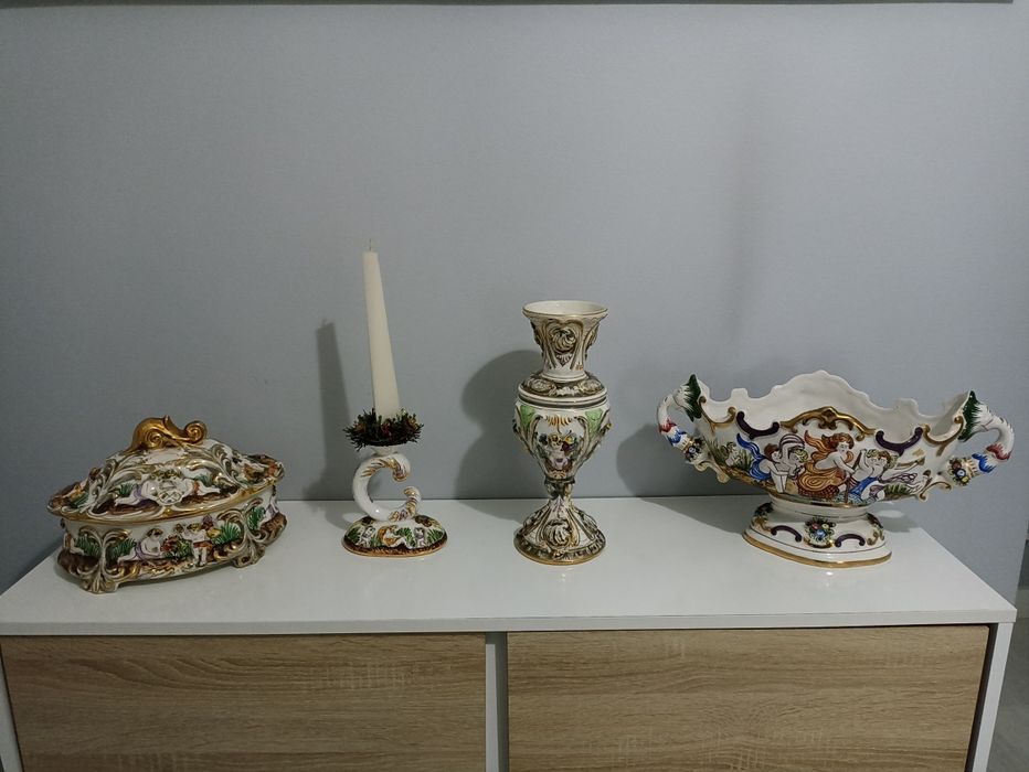 Hand-painted porcelain decorative set by ELPA – 4 pieces
