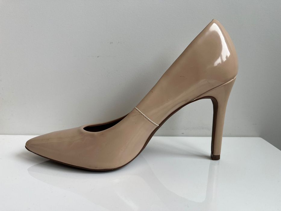 Scarpin Loucos & Santos Verniz Nude/Rosa - Salto 10cm - Tam 37 (Pouco Usado)