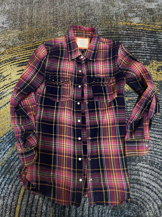 Женская фланелевая рубашка в клетку | теплая, стильная