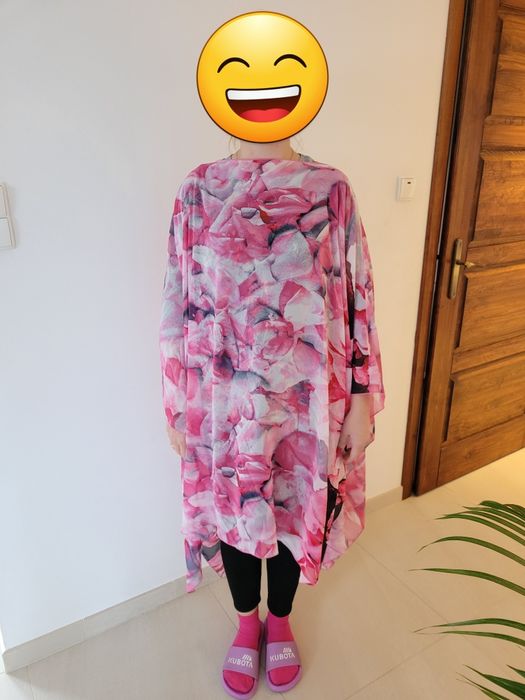 Tunika plażowa, pareo, narzutka, rozm. uniwersalny, różowa