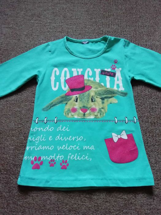 Лонгслів, кофта з довгим рукавом, реглан на дівчинку р. 98-104см