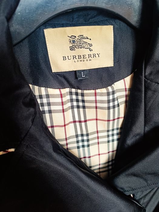 Płaszcz trencz burberry czarny krata old money
