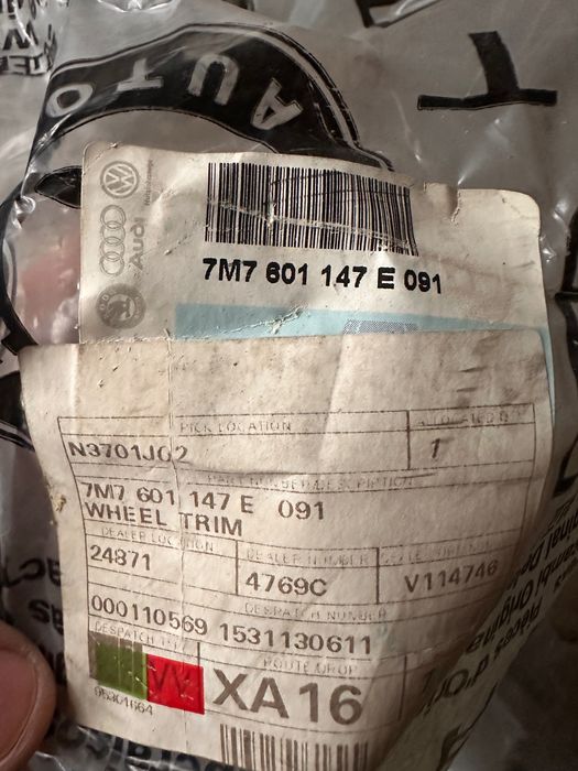 7M7601147E 091 Ковпак колеса оригінал Seat Alhambra R16 16”