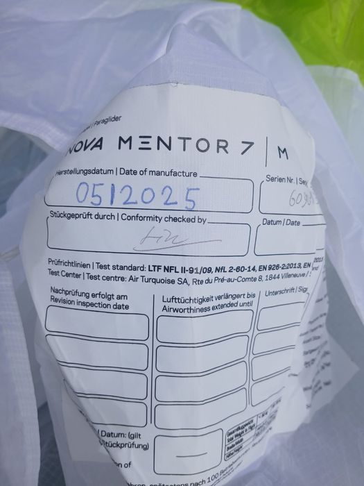Paralotnia NOVA MENTOR 7 M Jak Nowa!