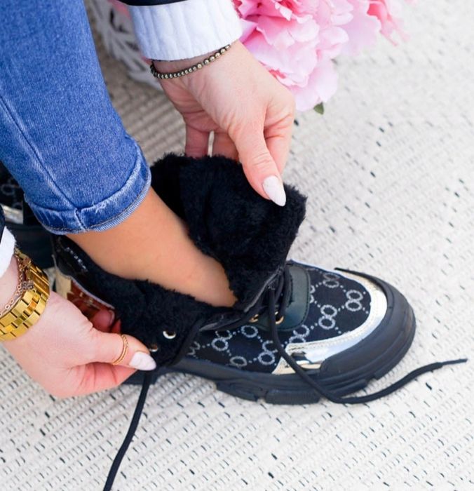 36 37 38 sneakersy 39 botki sportowe Gucci złote wstawki ocieplane