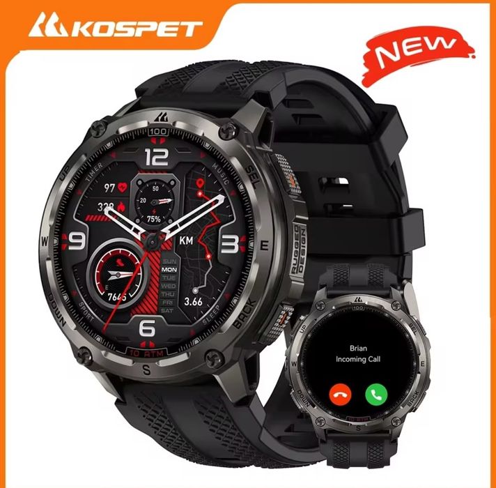Новинка! Тактичний смарт годинник Kospet TANK T4 + Compass, GPS, 32GB