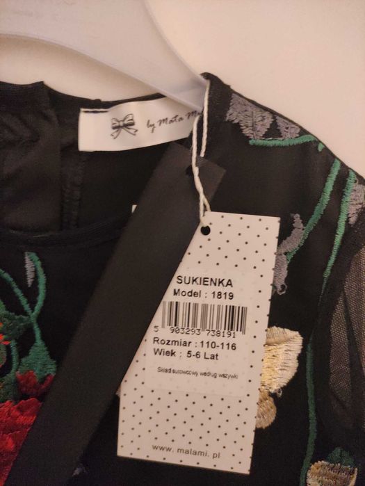 Nowa sukienka czarna MałaMi 110/116