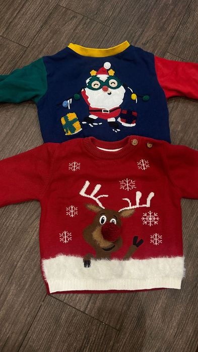 Свитшот свитер новогоднее котон next  мальчика 74 см 6-9 месяцев