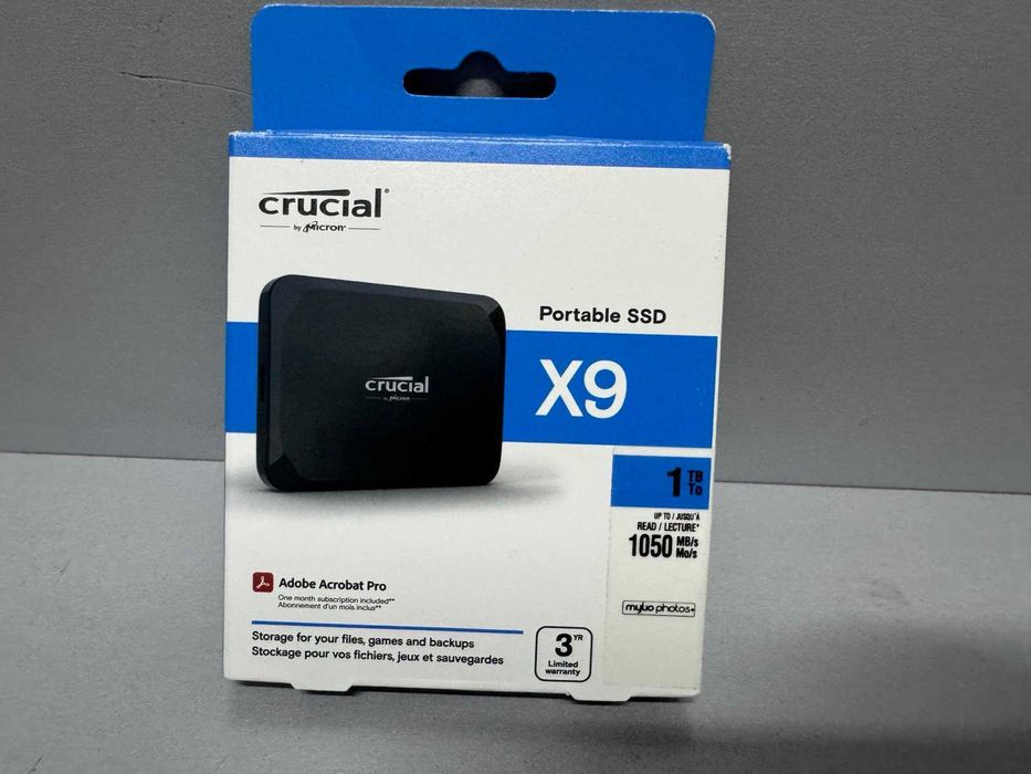 Зовнішній SSD диск Crucial X9 (CT1000X9SSD9) Black 1TB Новий!