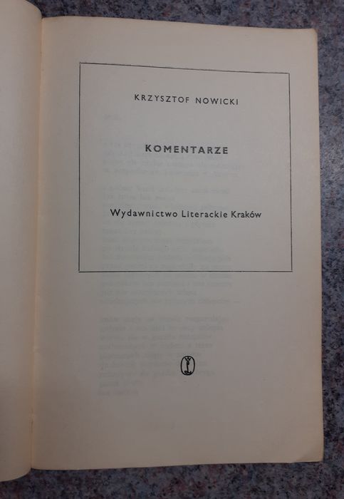 Krzysztof Nowicki - Komentarze [WL I/1970]