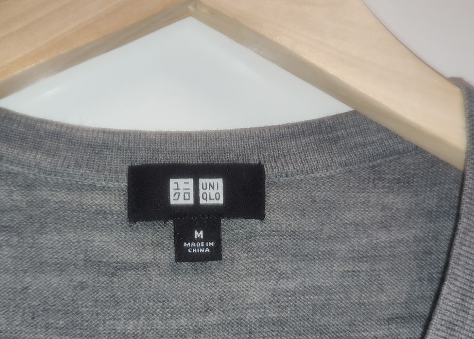 Sweter Uniqlo r. M szary 100% wełna