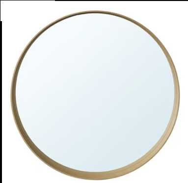 Espelho de parede em madeira clara com 80cm de diametro