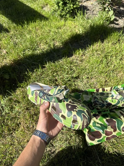 Crocs х Варе тапочки, крокси бейп,тапки, crocs a bathing ape