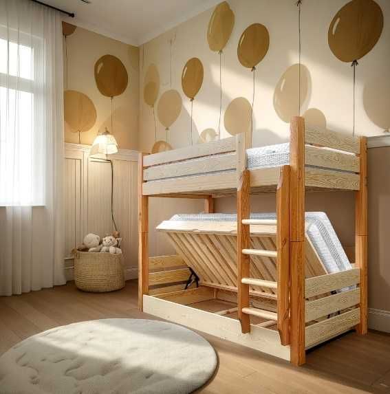 EMPIRE 90x200 łóżko piętrowe dla dorosłych skrzynia +150kg