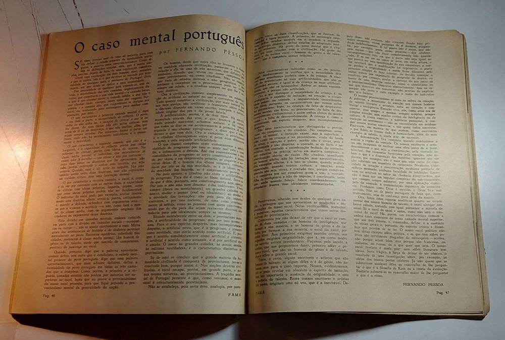 Fernando Pessoa - O Caso Mental Português (1ª edição, 1932 - Fama)