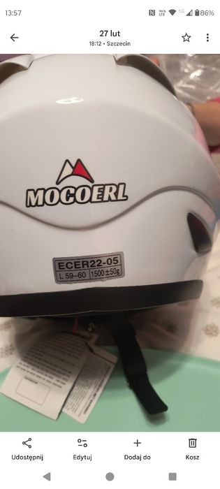 Kask motocyklowy biały