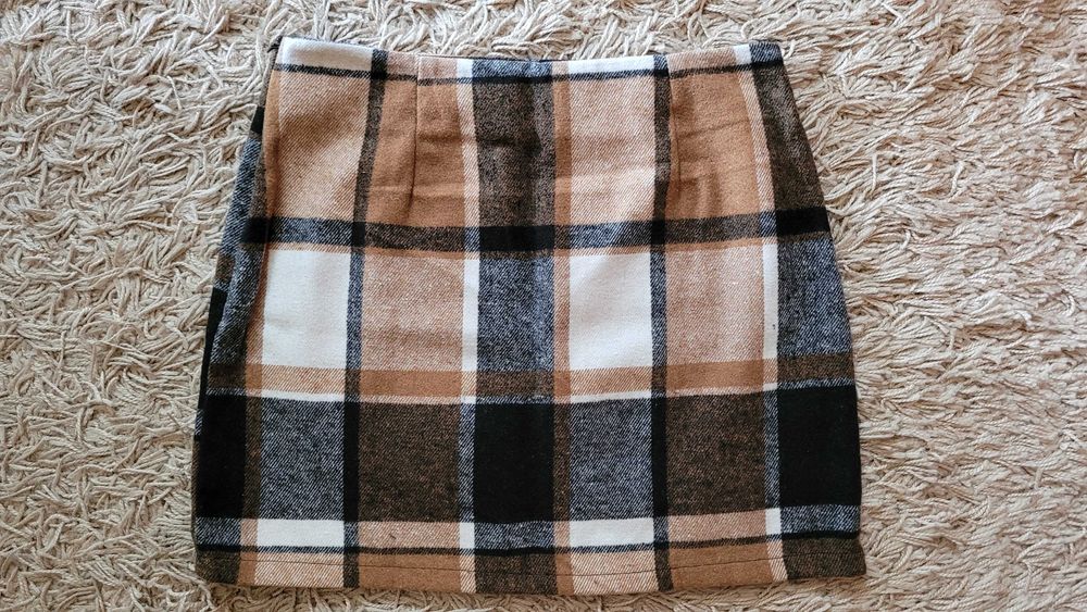Shein dzianinowa ciepła spódniczka mini 38