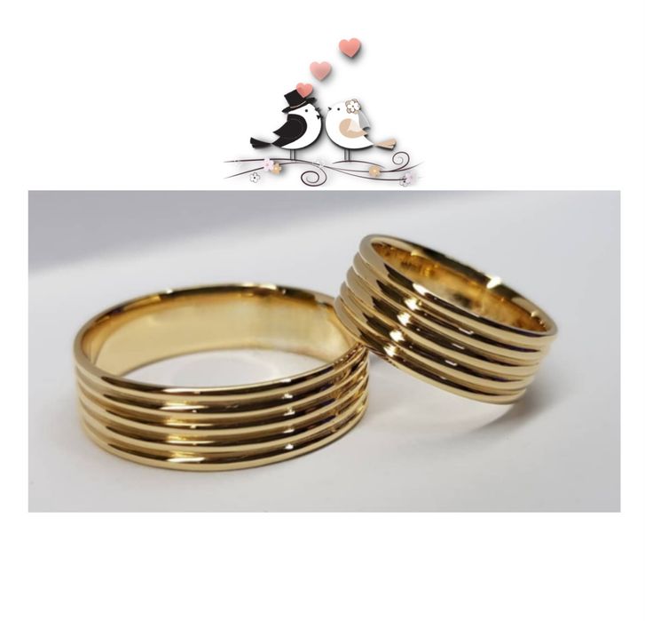 ELEGANCKIE Zdobione Złote Obrączki Ślubne