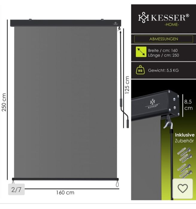 Markiza pionowa KESSER Szary