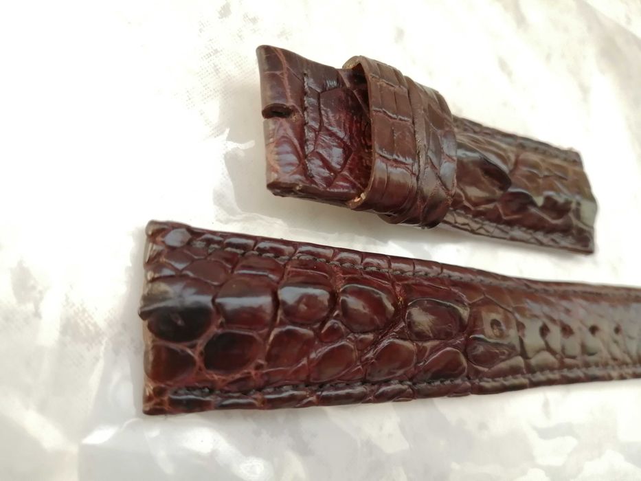 braceletes pele de crocodilo real para relógios de pulso 22m 100% novo