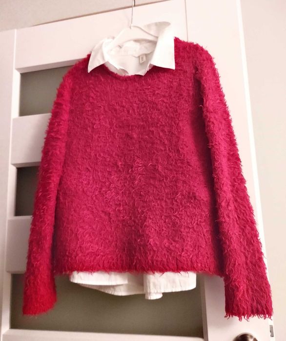 Sweter damski fuksja L