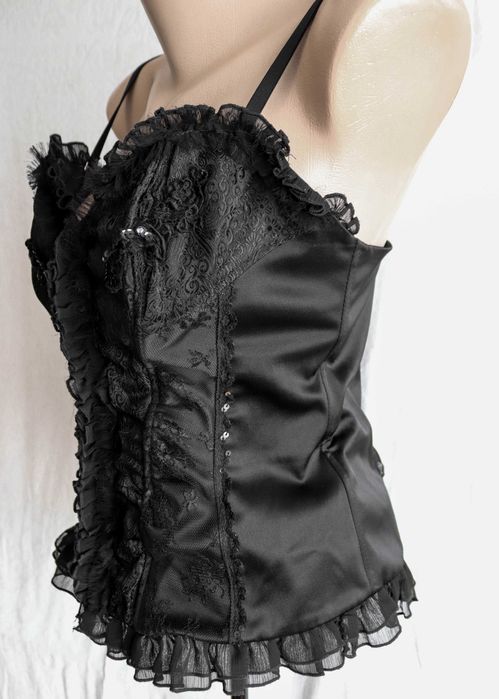 Чорний корсет жіноча еротична білизна шнурівка бретел River Island М-L