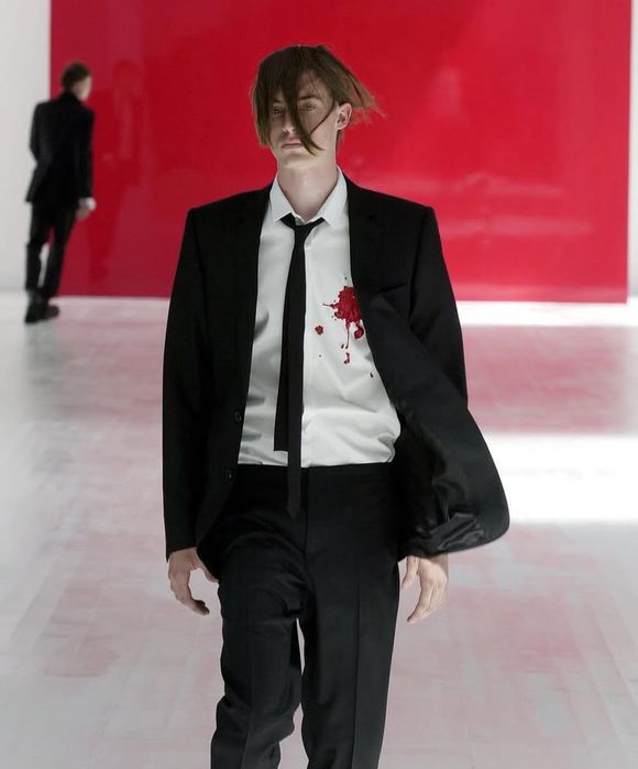 Dior Homme SS2002 “Blood Wound” Shirt  by Hedi Slimane