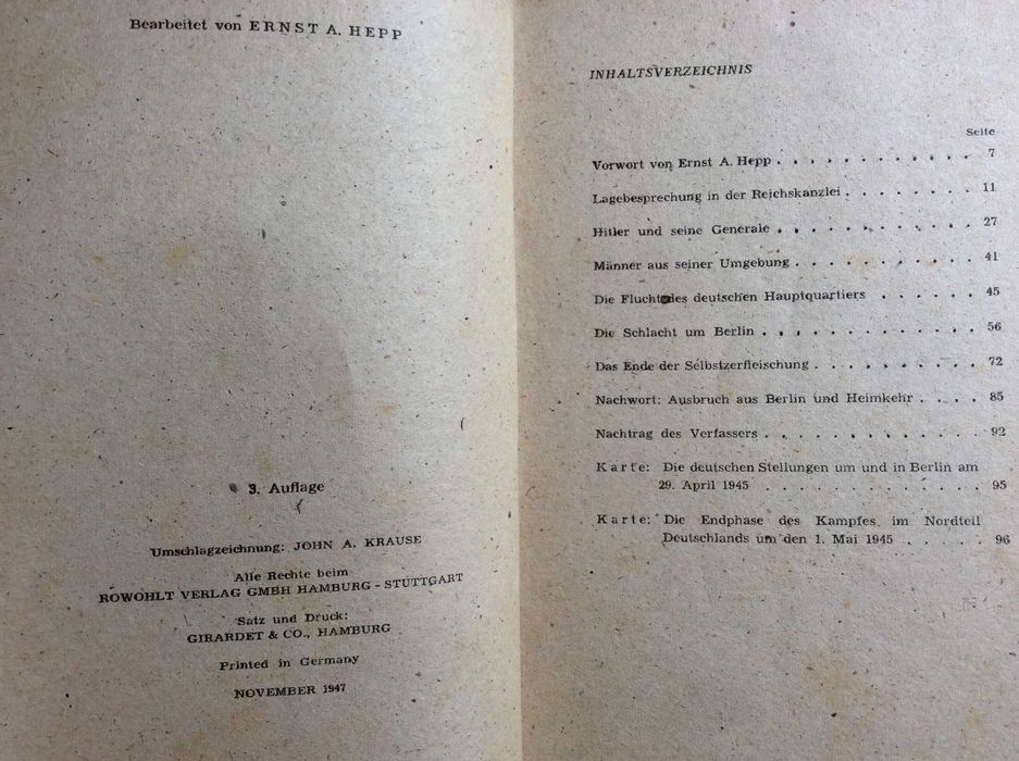 Os últimos dias da Chancelaria do Reich , 1947