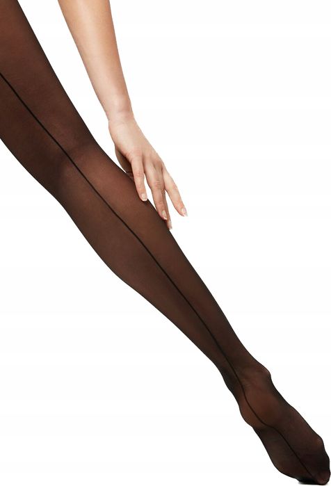 Rajstopy Calzedonia modelujące szew z tyłu back seam 20den czarne 5/XL